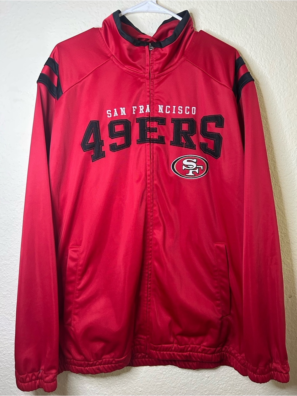 NFL San Francisco Forty Niners Men's Red Team Zip Front‎ Jacket XXL Football